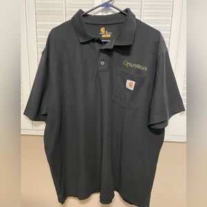 Carhartt - EUC Black button up polo shirt (XL)
